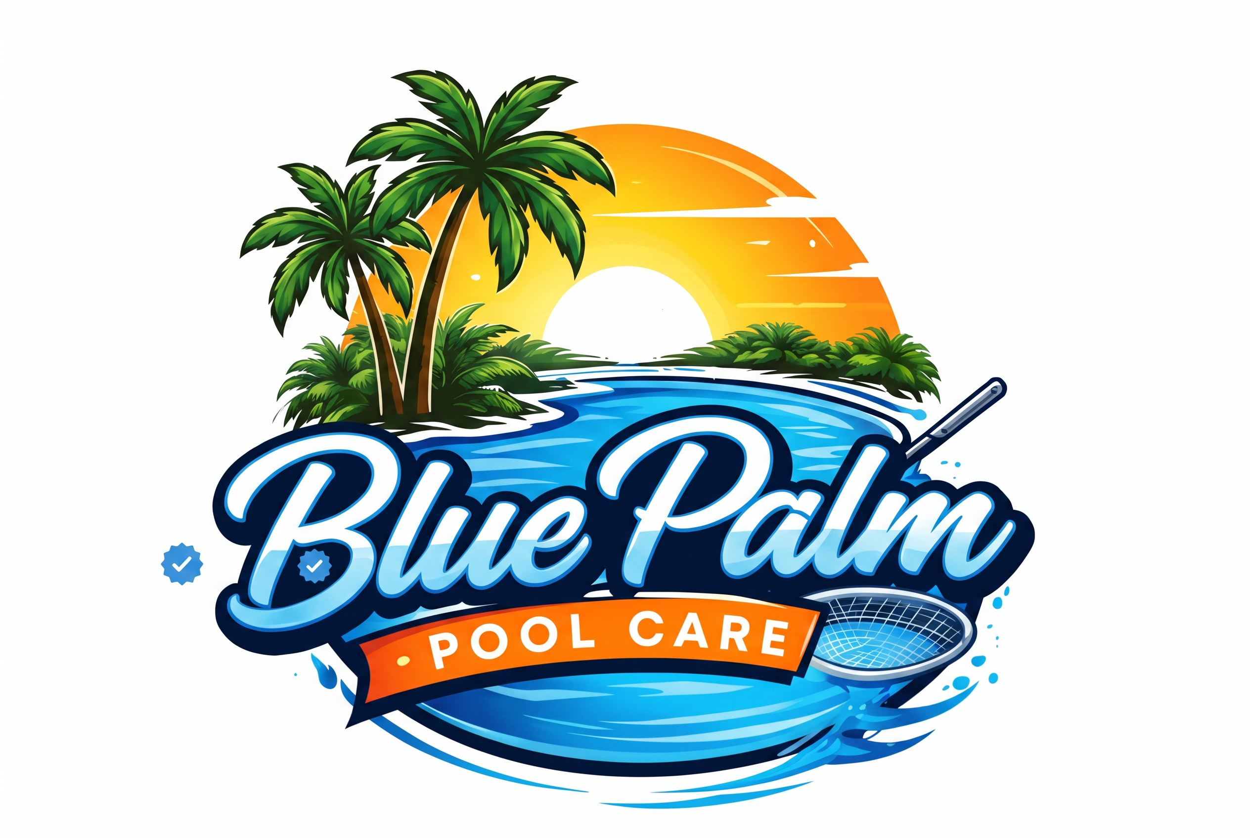 Blue Palm Pool Care logo